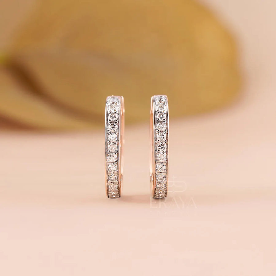 Square Pavé Lab-Grown Diamond Hoop Earrings