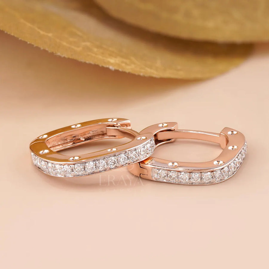 Square Pavé Lab-Grown Diamond Hoop Earrings