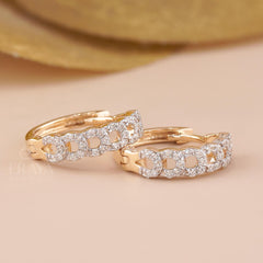 Linked Pavé Lab-Grown Diamond Hoop Earrings