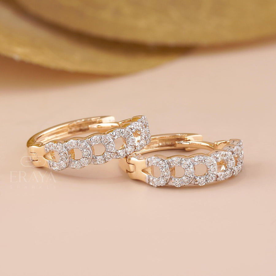 Linked Pavé Lab-Grown Diamond Hoop Earrings