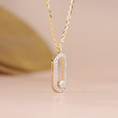 Oval Pavé Lab-Grown Diamond Pendant Necklace