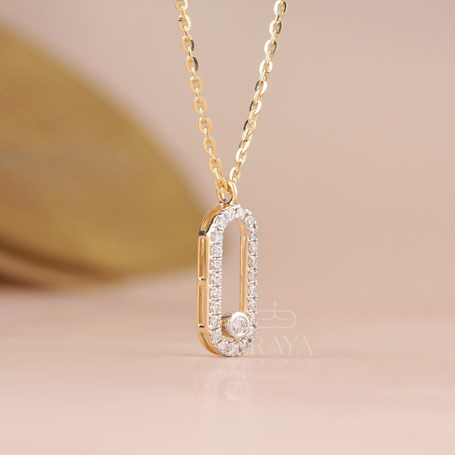 Oval Pavé Lab-Grown Diamond Pendant Necklace