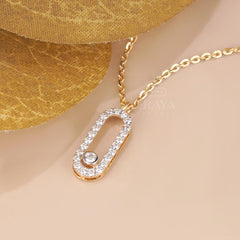 Oval Pavé Lab-Grown Diamond Pendant Necklace