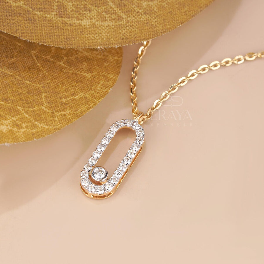 Oval Pavé Lab-Grown Diamond Pendant Necklace