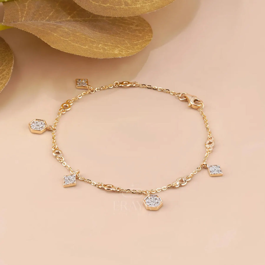 Lab Grown Diamond Charm Station Bracelet