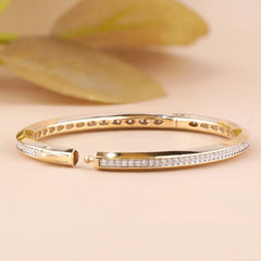 Lab Grown Diamond Gold Bangle Bracelet