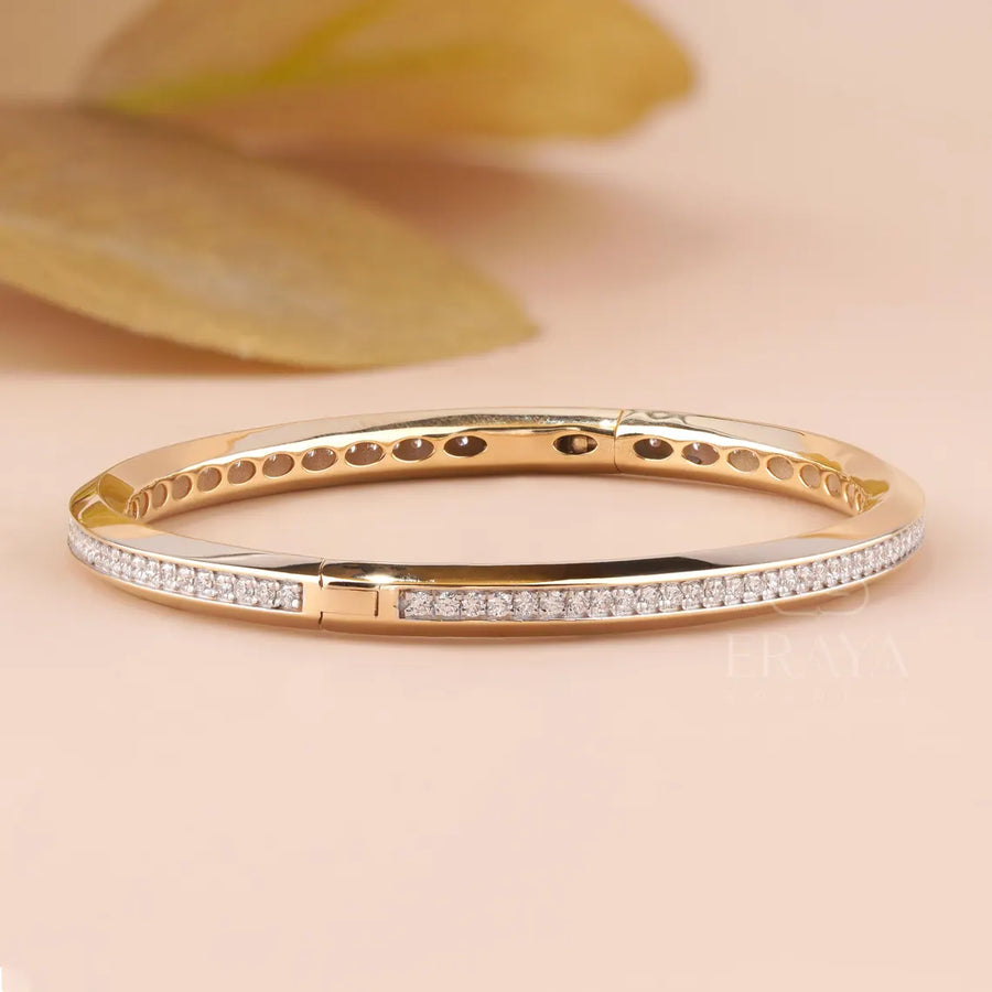 Lab Grown Diamond Gold Bangle Bracelet