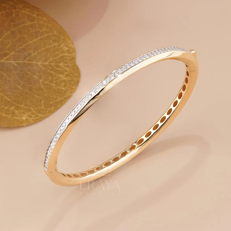 Lab Grown Diamond Gold Bangle Bracelet