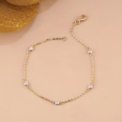 Round Lab Diamond By The Yard Bracelet
