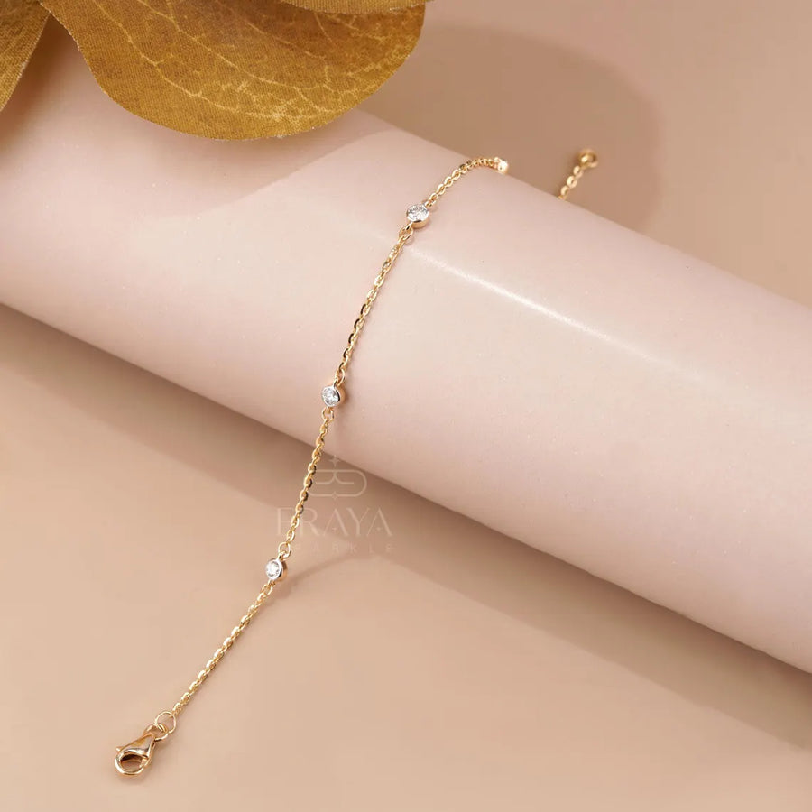 Round Lab Diamond By The Yard Bracelet