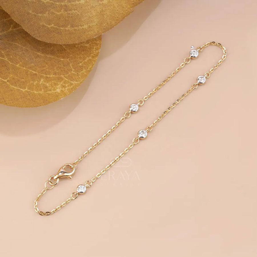 Round Lab Diamond By The Yard Bracelet