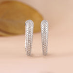 Large Pavé Lab-Grown Diamond Hoop Earrings