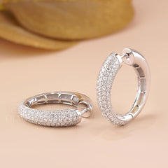 Large Pavé Lab-Grown Diamond Hoop Earrings