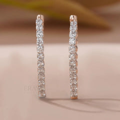 Scalloped Lab-Grown Diamond Hoop Earrings