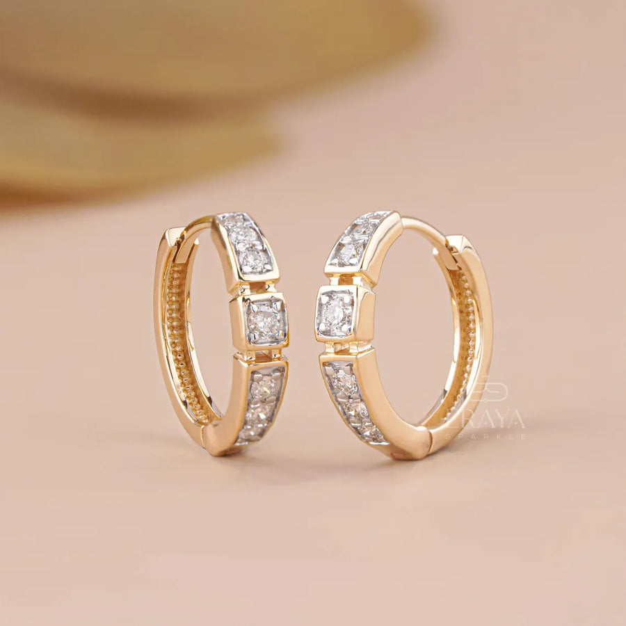 Pavé Lab-Grown Diamond Huggie Hoop Earrings