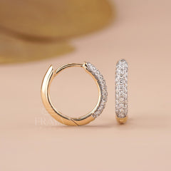 Square Pavé Lab-Grown Diamond Hoop Earrings