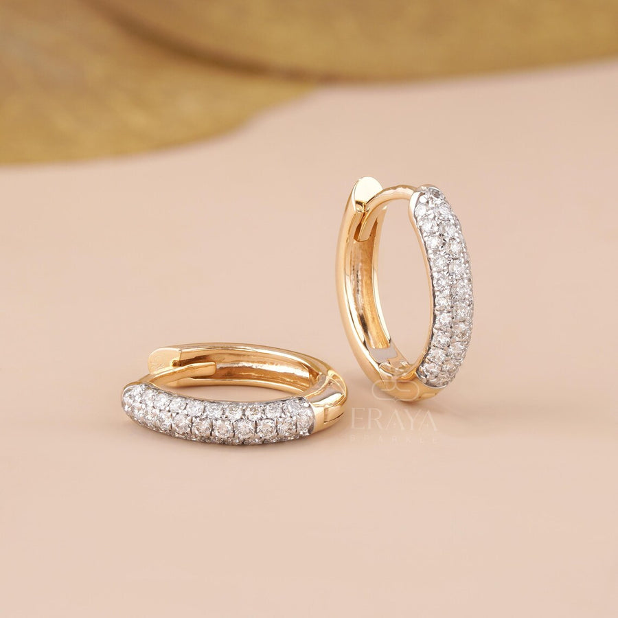 Square Pavé Lab-Grown Diamond Hoop Earrings