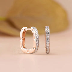 Square Pavé Lab-Grown Diamond Hoop Earrings