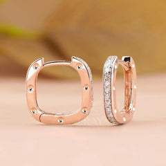 Square Pavé Lab-Grown Diamond Hoop Earrings