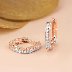 Square Pavé Lab-Grown Diamond Hoop Earrings