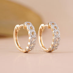 Linked Pavé Lab-Grown Diamond Hoop Earrings