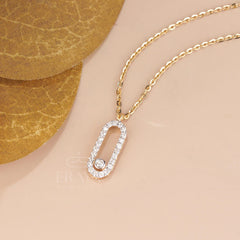 Oval Pavé Lab-Grown Diamond Pendant Necklace