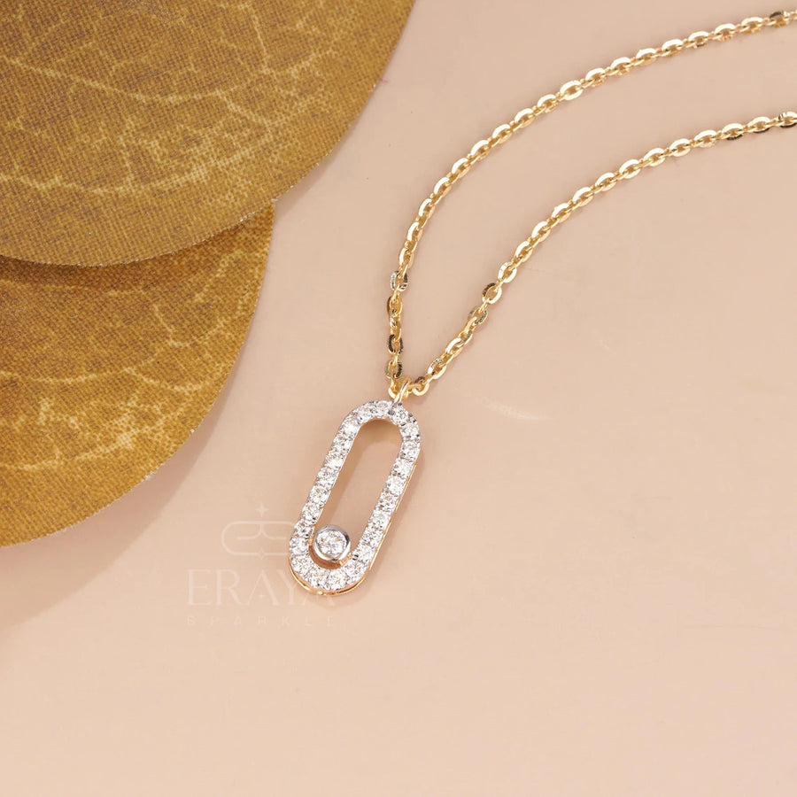 Oval Pavé Lab-Grown Diamond Pendant Necklace