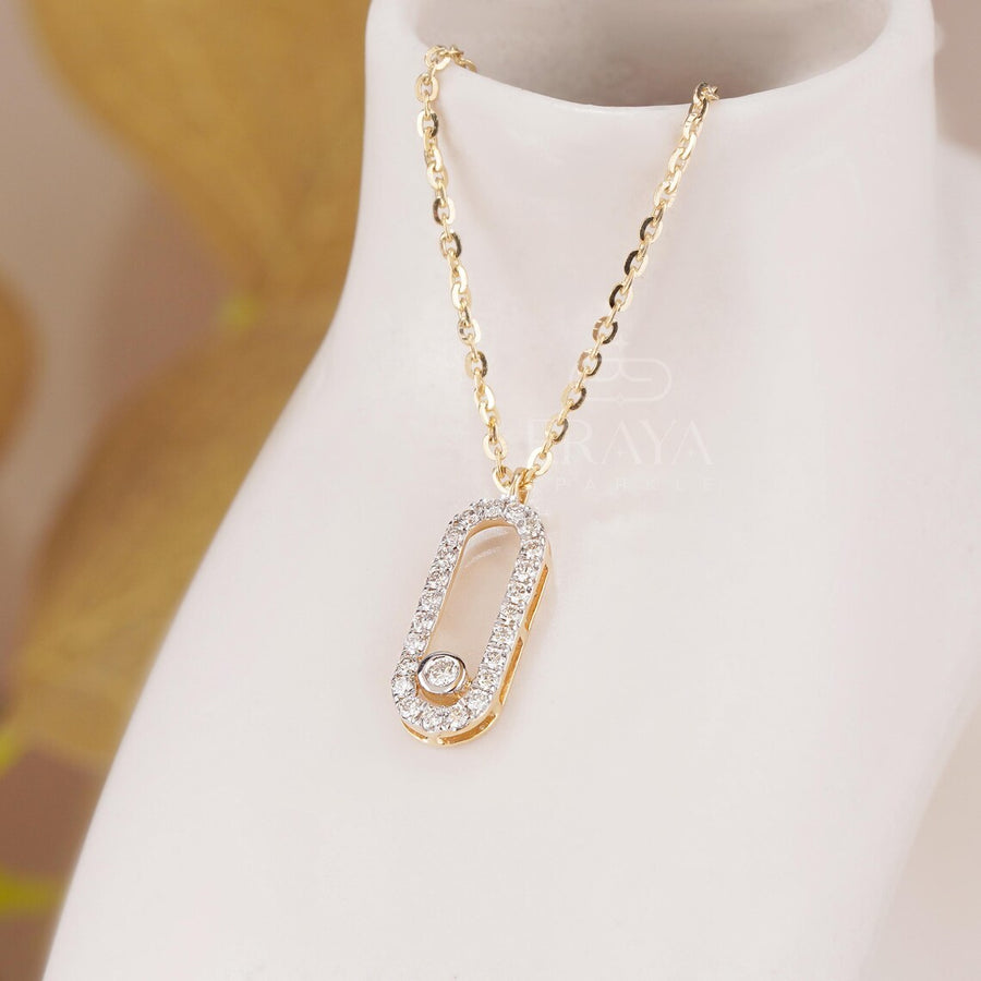 Oval Pavé Lab-Grown Diamond Pendant Necklace