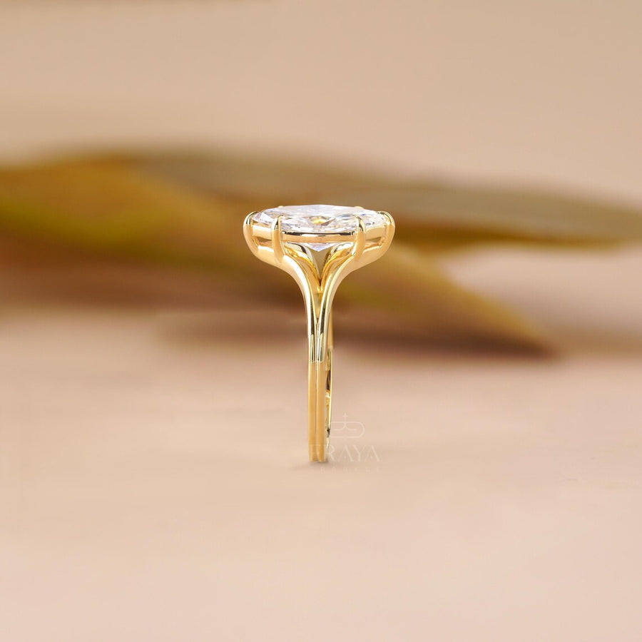 Marquise Cut Lab Diamond Split Shank Ring