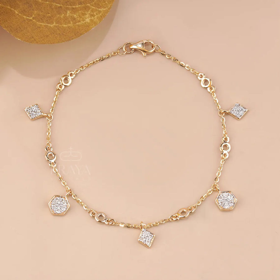 Lab Grown Diamond Charm Station Bracelet