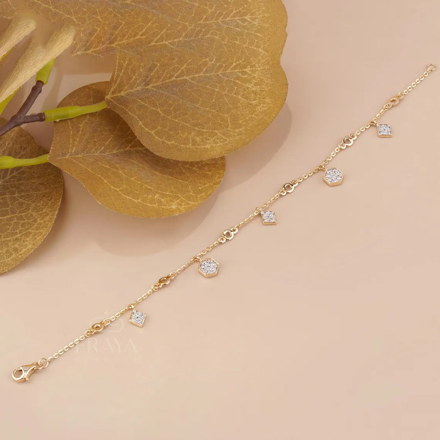 Lab Grown Diamond Charm Station Bracelet
