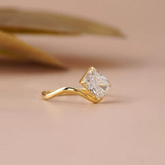 Radiant Cut Lab Diamond Curved Band Ring