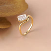 Radiant Cut Lab Diamond Curved Band Ring