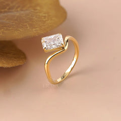 Radiant Cut Lab Diamond Curved Band Ring