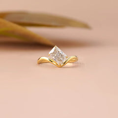 Radiant Cut Lab Diamond Curved Band Ring