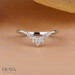 Marquise Lab Diamond Chevron Wedding Band