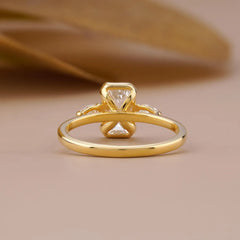 Emerald Cut Lab Diamond Three Stone Ring