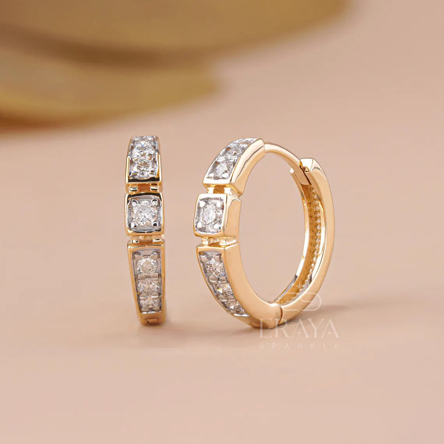 Pavé Lab-Grown Diamond Huggie Hoop Earrings