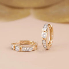 Pavé Lab-Grown Diamond Huggie Hoop Earrings