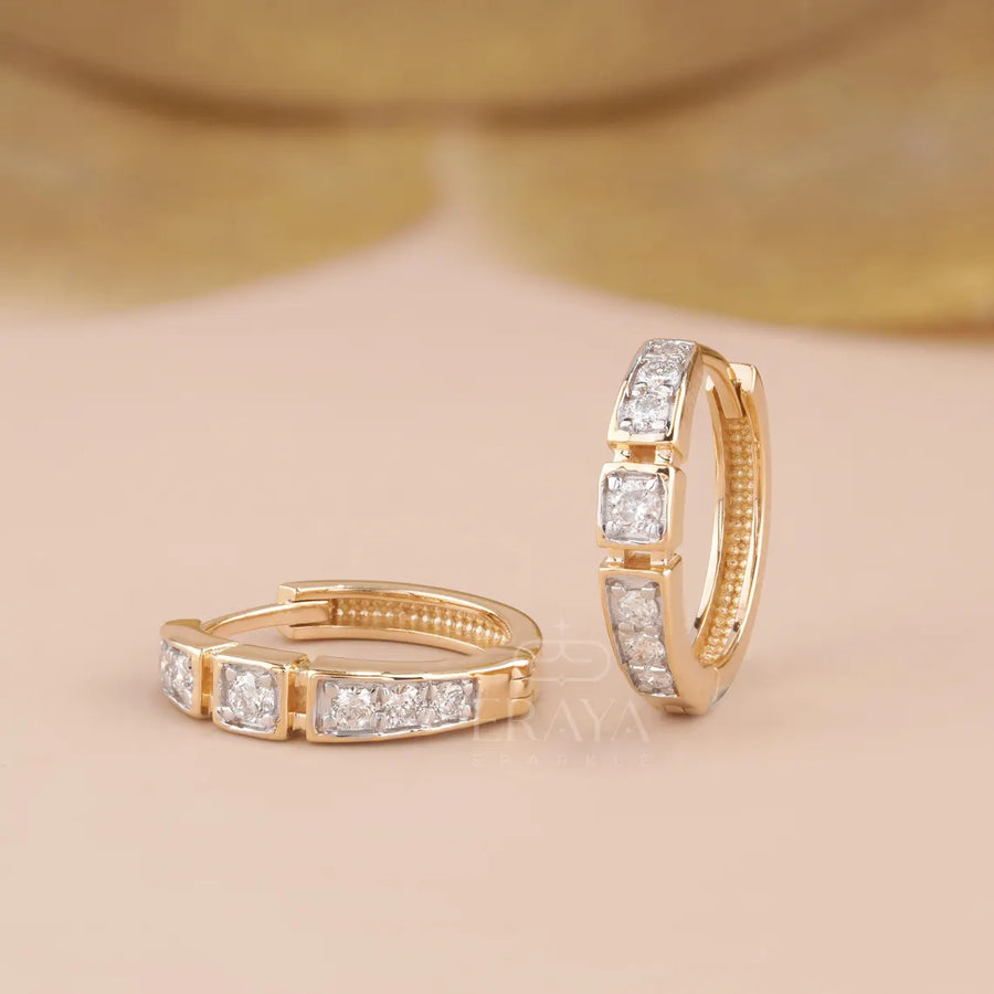 Pavé Lab-Grown Diamond Huggie Hoop Earrings