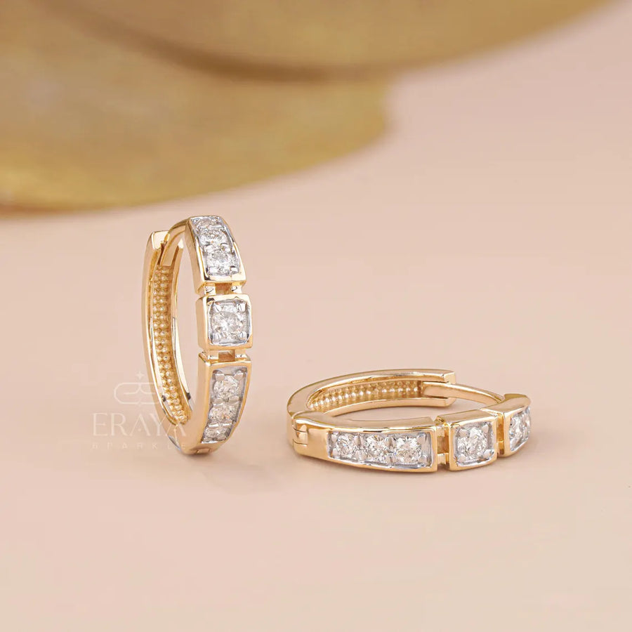 Pavé Lab-Grown Diamond Huggie Hoop Earrings