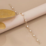 Lab Diamond Paperclip Bracelet in Gold