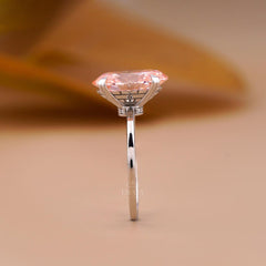Pink Oval Lab Diamond Hidden Halo Ring