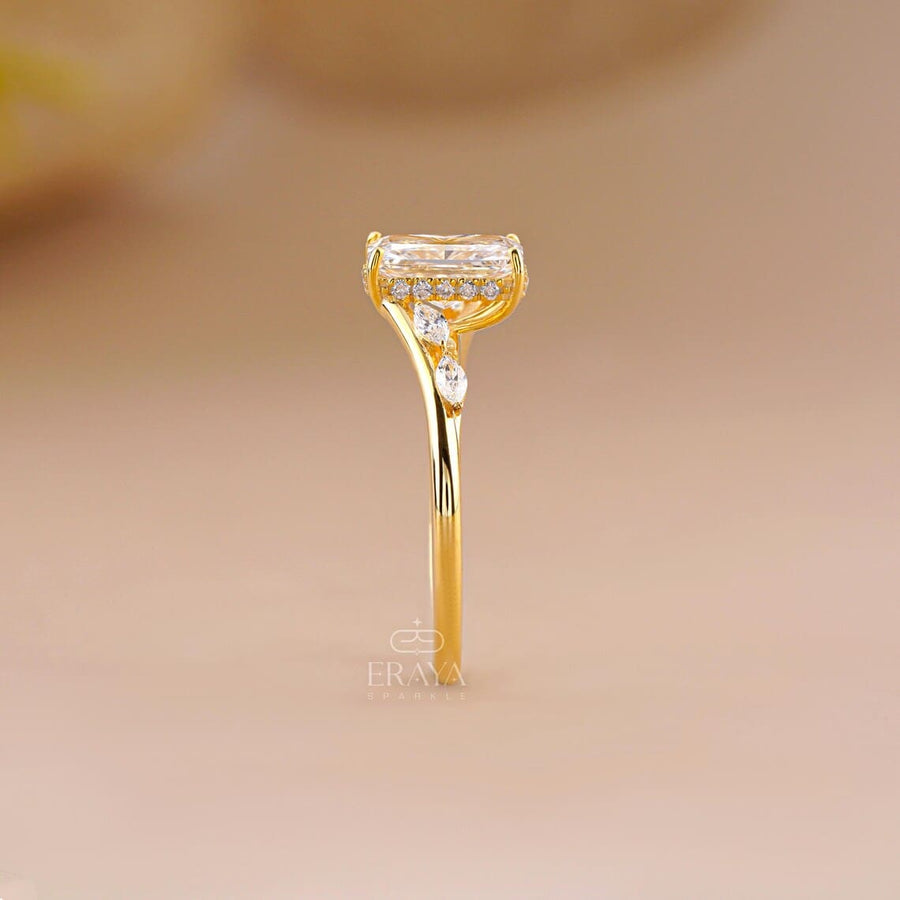 Radiant Cut Lab Diamond Hidden Halo Ring