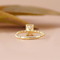 Radiant Cut Lab Diamond Twisted Rope Ring