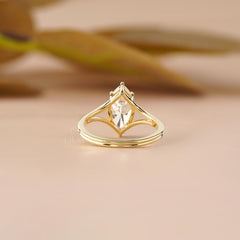 Marquise Cut Lab Diamond Split Shank Ring