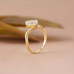 Radiant Cut Lab Diamond Curved Band Ring