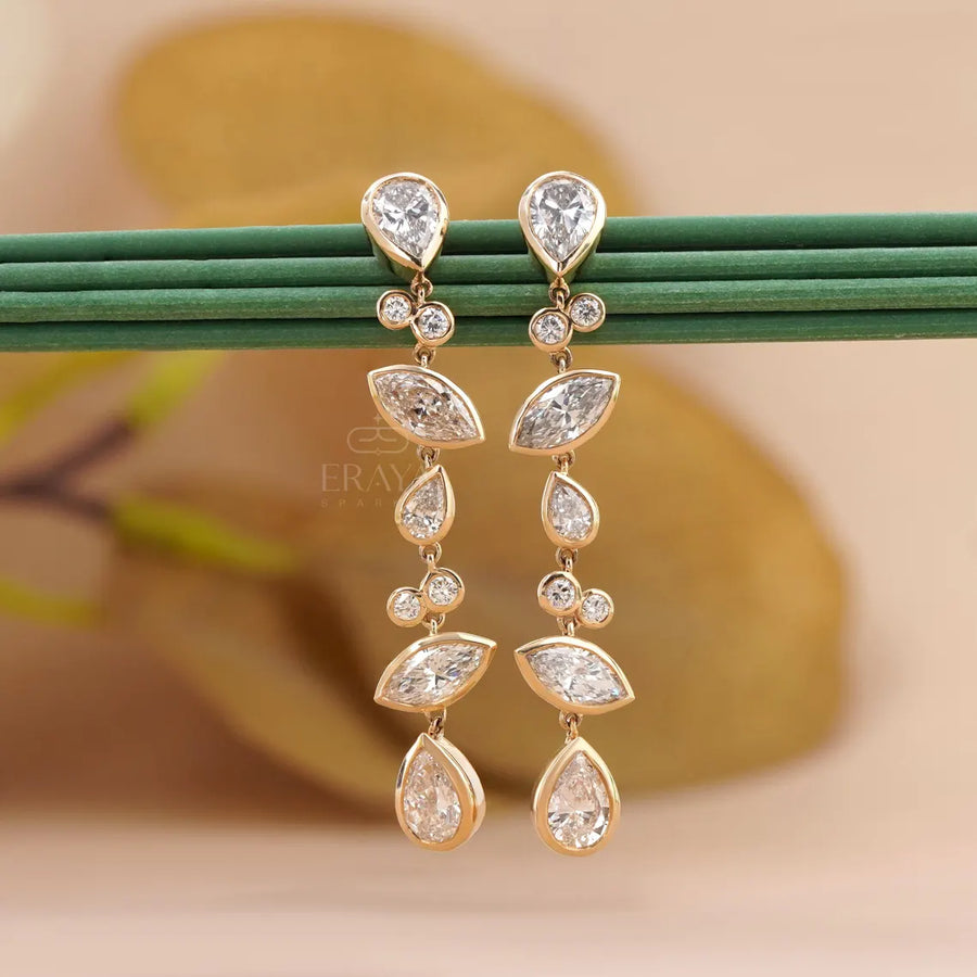 Marquise Pear Lab-Grown Diamond Drop Earrings