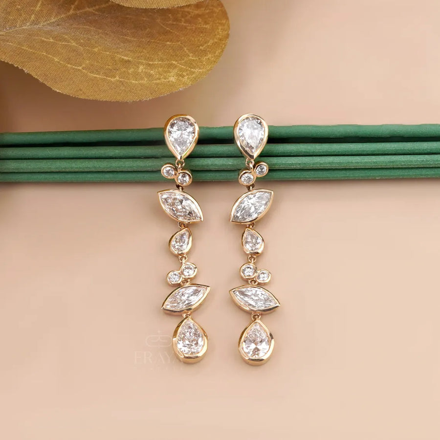 Marquise Pear Lab-Grown Diamond Drop Earrings