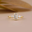 Emerald Cut Lab Diamond Three Stone Ring